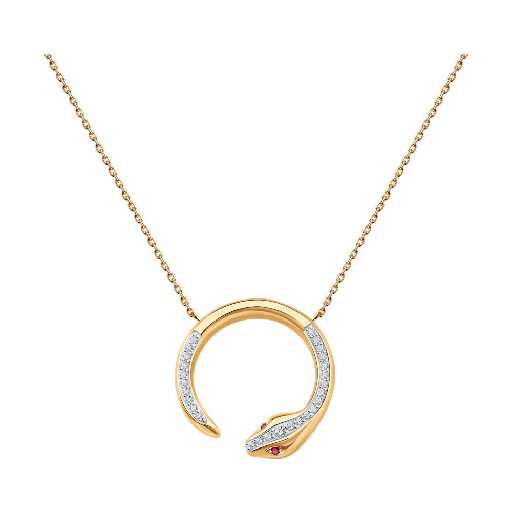 Colier Sokolov din aur cu diamante și rubine